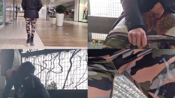 PUBLIC Pissen und Ficken im Parkhaus und Cumshot auf die Leggings!!!