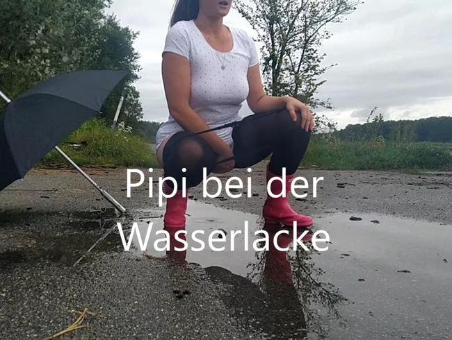 Pipi bei der Wasserlacke (Pfütze)