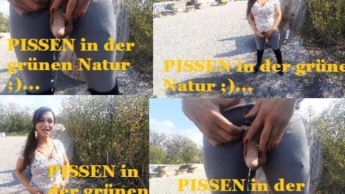 Pissen in der grünen Natur