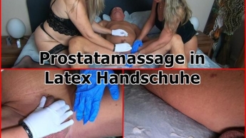 Prostatamassage in Latex Handschuhe