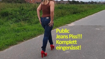 Public Jeans Piss!!! Komplett eingenässt!