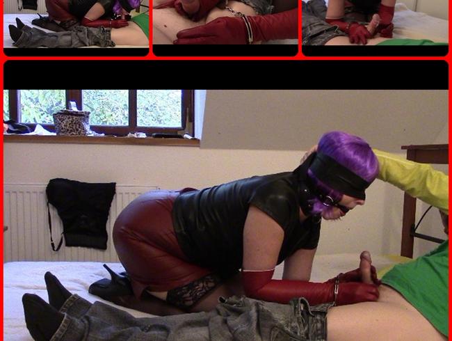 Purple wig… blowjob and hanjob