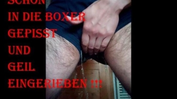 Schön in die Boxer gepisst und anschließend damit saftig glänzend eingerieben !!!