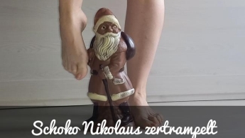 Schoko Nikolaus zertrampelt