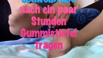 Schweissfuesse nach ein paar Stunden Gummisiefel tragen