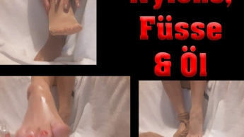 Sexy Nylon Füße mit geiler Öl Show