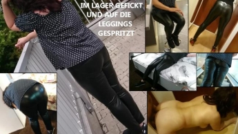 Skandal im Möbelhaus! Vom Abteilungsleiter erkannt, im Lager gefickt und Leggings vollgespritzt !!