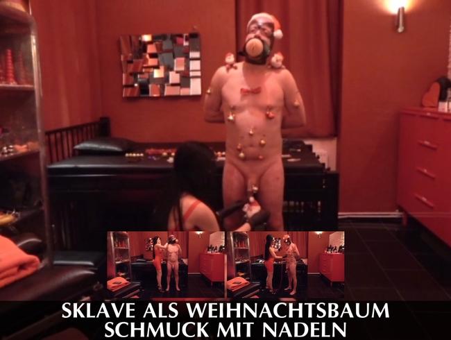 Sklave als Weihnachtsbaum – Schmuck mit Nadeln