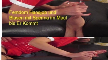 Sperma Küsse mit Handjob