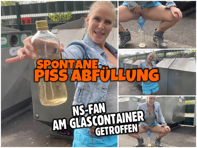 Spontane PUBLIC PISS Abfüllung | Fan am Glas Container getroffen