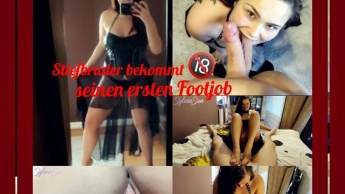 Stiefbruder bekommt seinen ersten Footjob