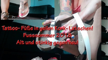 Tattoo Füße in geilen Kork- Latschen! Good bye Lack Madrid! | by Lady_Demona