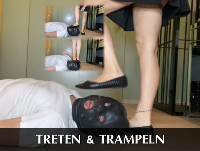 Treten und trampeln