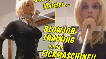 Übung macht den Meister… Fieses Blowjob-Training an der Fickmaschine!
