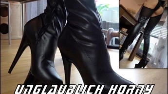 Unglaublich horny! Mary in Stiefel & Nyloncatsuit gefickt!