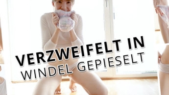 Verzweifelt in Windel gepieselt