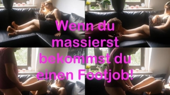 Wenn du massierst – bekommst du einen Footjob!