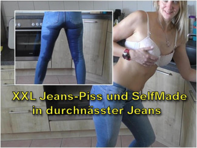 XXL Jeans-Piss und Selbstbefriedigung in durchnässter Jeans