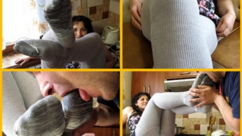 lick feet in tights