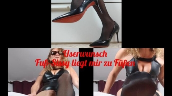 Userwunsch: Fuß-Sissy liegt mir zu Füßen