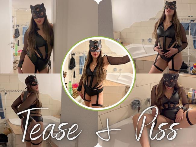 TEASE & PISS ! Heiße Maus reizt dich und Pisst in die Wanne…