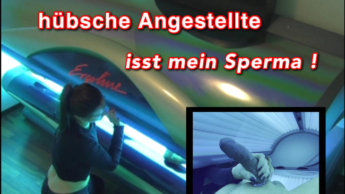 Hübsche Angestellte isst mein Sperma !