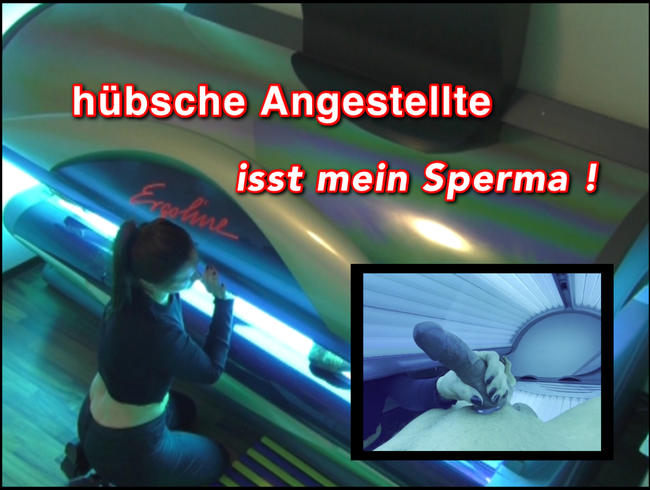 Hübsche Angestellte isst mein Sperma !