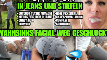 FICK MICH in Jeans und Stiefeln | XXXL FACIAL weg GESCHLUCKT