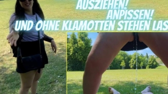 Im PARK angepisst und nass ohne Klamotten stehen gelassen…