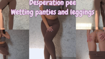 Desperation Pee Brown Leggings / Two Cameras