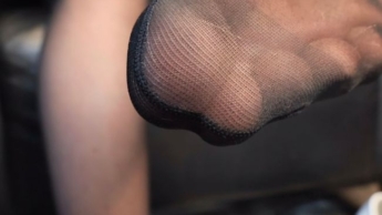 Füße und Ferse in Nylons