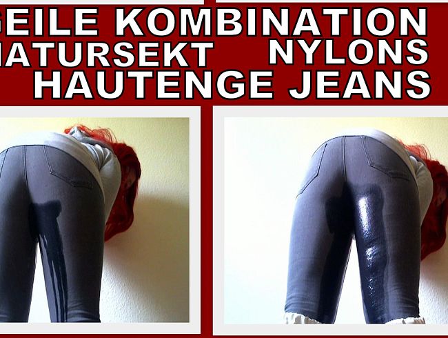 Geile Kombination hautenger Hosen-Nylon Piss