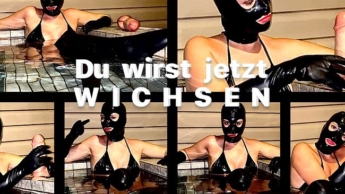 Pool-Wichsen mit Herrin Nicole! In Latex wirst du meinem Befehl folgen! Countdown mit nasser Muschi!