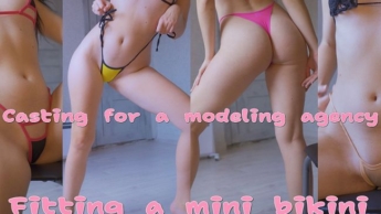 Spionagekamera! Casting Anliegender Mini-Bikini und String (Fantasie)